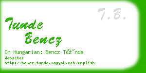 tunde bencz business card